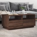 STOLIK KAWOWY Z OŚWIETLENIEM LED BRĄZOWY DĄB 90X49X40CM