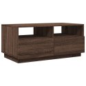 STOLIK KAWOWY Z OŚWIETLENIEM LED BRĄZOWY DĄB 90X49X40CM