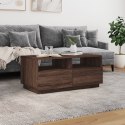 STOLIK KAWOWY Z OŚWIETLENIEM LED BRĄZOWY DĄB 90X49X40CM