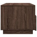 STOLIK KAWOWY Z OŚWIETLENIEM LED BRĄZOWY DĄB 90X49X40CM