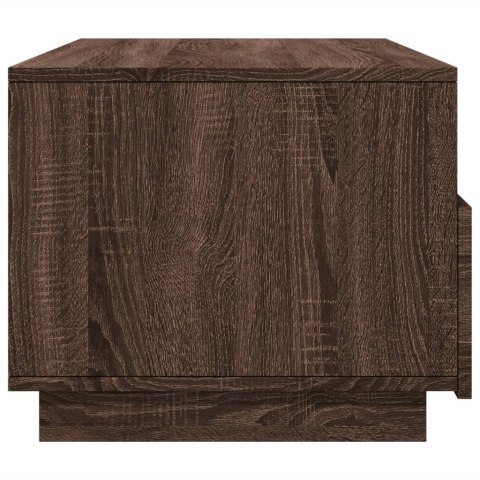 STOLIK KAWOWY Z OŚWIETLENIEM LED BRĄZOWY DĄB 90X49X40CM