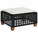 STOŁEK OGRODOWY Z PODUSZKĄ CZARNY 63,5X56X32CM RATTAN PE