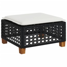 STOŁEK OGRODOWY Z PODUSZKĄ CZARNY 63,5X56X32CM RATTAN PE