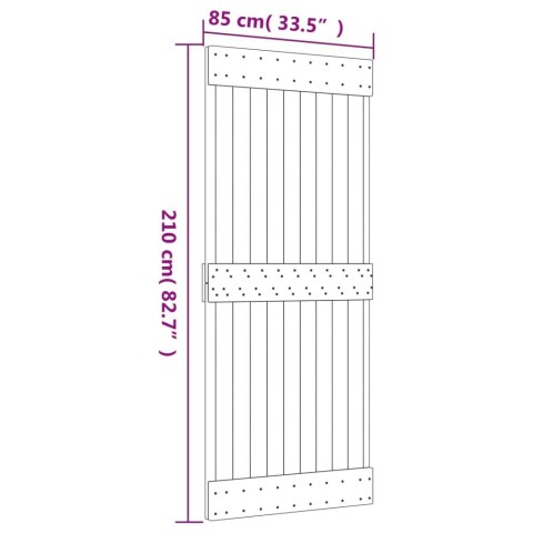 DRZWI PRZESUWNE Z OSPRZĘTEM 85X210CM LITE DREWNO SOSNOWE