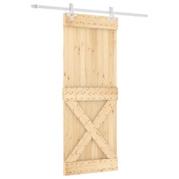 DRZWI PRZESUWNE Z OSPRZĘTEM 80X210CM LITE DREWNO SOSNOWE