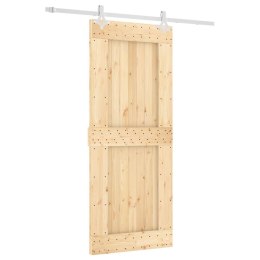 DRZWI PRZESUWNE Z OSPRZĘTEM 85X210CM LITE DREWNO SOSNOWE