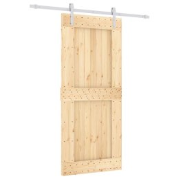 DRZWI PRZESUWNE Z OSPRZĘTEM 90X210CM LITE DREWNO SOSNOWE