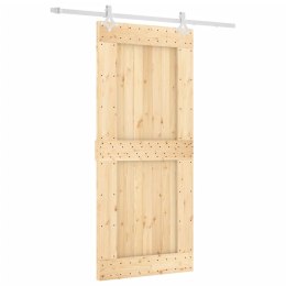 DRZWI PRZESUWNE Z OSPRZĘTEM 90X210CM LITE DREWNO SOSNOWE