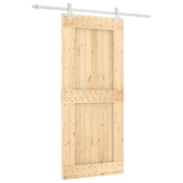 DRZWI PRZESUWNE Z OSPRZĘTEM 90X210CM LITE DREWNO SOSNOWE