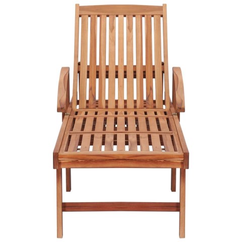 LEŻAK Z PODUSZKĄ W KOLORZE WINNEJ CZERWIENI LITE DREWNO TEKOWE