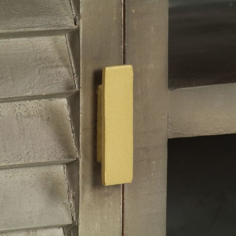 SZAFKA POD TELEWIZOR DREWNO MANGO SZARO-MOSIĘŻNA 110X30X48CM