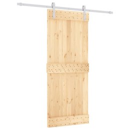 DRZWI PRZESUWNE Z OSPRZĘTEM 85X210CM LITE DREWNO SOSNOWE