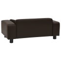 SOFA DLA PSA BRĄZOWA 81X43X31CM PLUSZ I SZTUCZNA SKÓRA