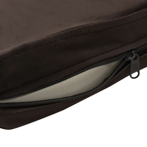 SOFA DLA PSA BRĄZOWA 81X43X31CM PLUSZ I SZTUCZNA SKÓRA