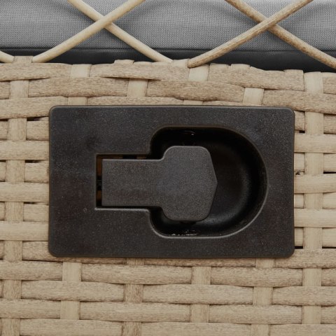 ROZKŁADANE FOTELE OGRODOWE 2 SZT. BEŻOWE POLIRATTAN