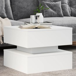 STOLIK KAWOWY Z OŚWIETLENIEM LED BIAŁY 50X50X40CM