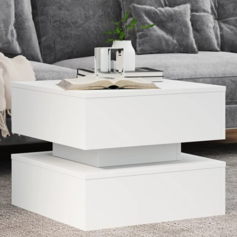 STOLIK KAWOWY Z OŚWIETLENIEM LED BIAŁY 50X50X40CM