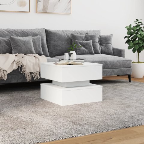 STOLIK KAWOWY Z OŚWIETLENIEM LED BIAŁY 50X50X40CM