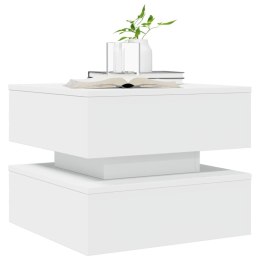 STOLIK KAWOWY Z OŚWIETLENIEM LED BIAŁY 50X50X40CM