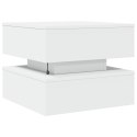 STOLIK KAWOWY Z OŚWIETLENIEM LED BIAŁY 50X50X40CM
