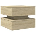 STOLIK KAWOWY Z PODŚWIETLENIEM LED DĄB SONOMA 50X50X40CM