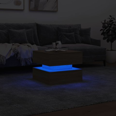 STOLIK KAWOWY Z PODŚWIETLENIEM LED DĄB SONOMA 50X50X40CM