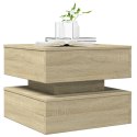 STOLIK KAWOWY Z PODŚWIETLENIEM LED DĄB SONOMA 50X50X40CM