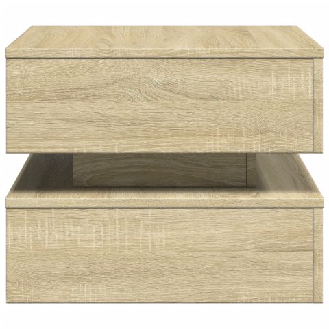 STOLIK KAWOWY Z PODŚWIETLENIEM LED DĄB SONOMA 50X50X40CM