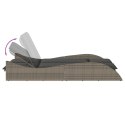 LEŻANKA Z PODUSZKAMI SZARA 114X205X73CM POLIRATTAN