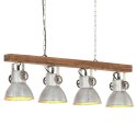 INDUSTRIALNA LAMPA SUFITOWA SREBRNA E27 DREWNO MANGO