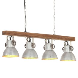 INDUSTRIALNA LAMPA SUFITOWA SREBRNA E27 DREWNO MANGO