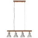 INDUSTRIALNA LAMPA SUFITOWA SREBRNA E27 DREWNO MANGO