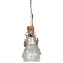 INDUSTRIALNA LAMPA SUFITOWA SREBRNA E27 DREWNO MANGO