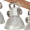 INDUSTRIALNA LAMPA SUFITOWA SREBRNA E27 DREWNO MANGO