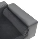 SOFA DLA PSA SZARA 81X43X31CM PLUSZ I SZTUCZNA SKÓRA