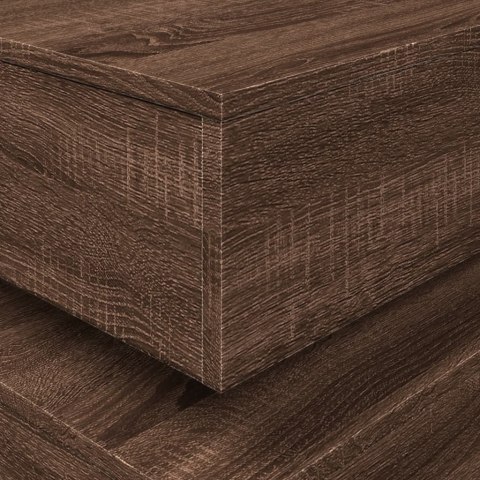 STOLIK KAWOWY Z OŚWIETLENIEM LED BRĄZOWY DĄB 50X50X40CM