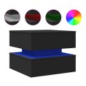 STOLIK KAWOWY Z OŚWIETLENIEM LED CZARNY 50X50X40CM