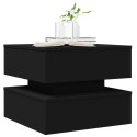 STOLIK KAWOWY Z OŚWIETLENIEM LED CZARNY 50X50X40CM