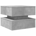 STOLIK KAWOWY Z PODŚWIETLENIEM LED SZAROŚĆ BETONU 50X50X40CM