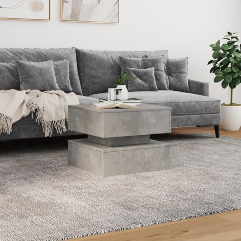 STOLIK KAWOWY Z PODŚWIETLENIEM LED SZAROŚĆ BETONU 50X50X40CM