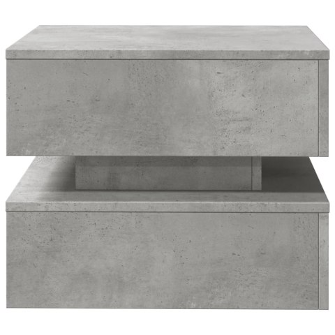 STOLIK KAWOWY Z PODŚWIETLENIEM LED SZAROŚĆ BETONU 50X50X40CM