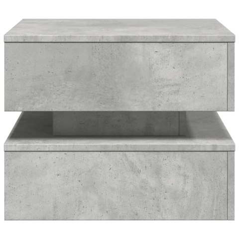 STOLIK KAWOWY Z PODŚWIETLENIEM LED SZAROŚĆ BETONU 50X50X40CM