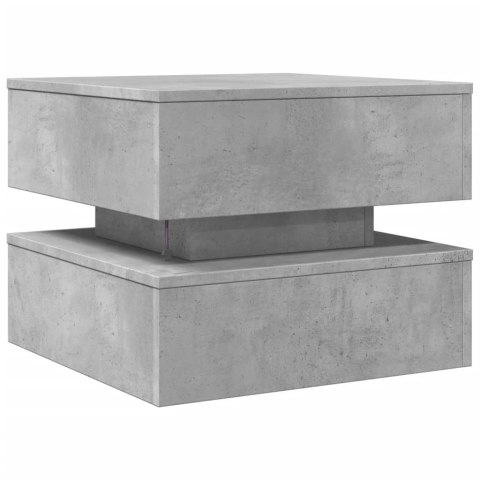 STOLIK KAWOWY Z PODŚWIETLENIEM LED SZAROŚĆ BETONU 50X50X40CM
