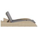LEŻANKA Z PODUSZKAMI BEŻOWA 114X205X73CM POLIRATTAN