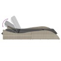 LEŻANKA Z PODUSZKAMI JASNOSZARA 114X205X73CM POLIRATTAN