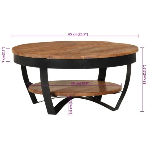 STOLIK KAWOWY 65X 65X 32CM LITE DREWNO AKACJOWE