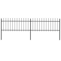 OGRODZENIE Z PRĘTÓW Z GROTAMI 3,4X 0,8M STALOWE CZARNE