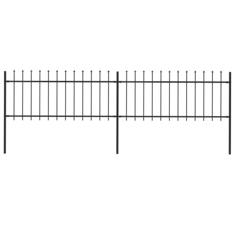 OGRODZENIE Z PRĘTÓW Z GROTAMI 3,4X 0,8M STALOWE CZARNE
