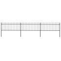 OGRODZENIE Z PRĘTÓW Z GROTAMI STALOWE 5,1X 0,8M CZARNE