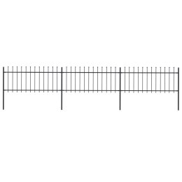 OGRODZENIE Z PRĘTÓW Z GROTAMI STALOWE 5,1X 0,8M CZARNE